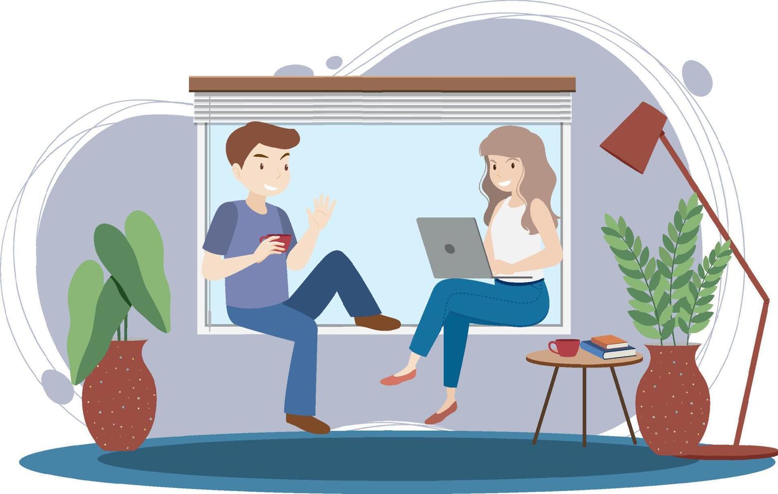 People at workplace concept in flat design vector