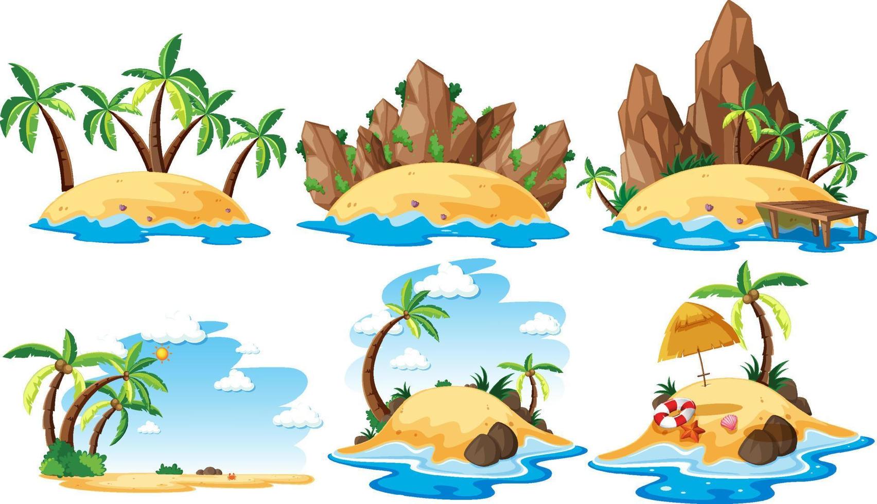 un conjunto de isla paradisíaca vector