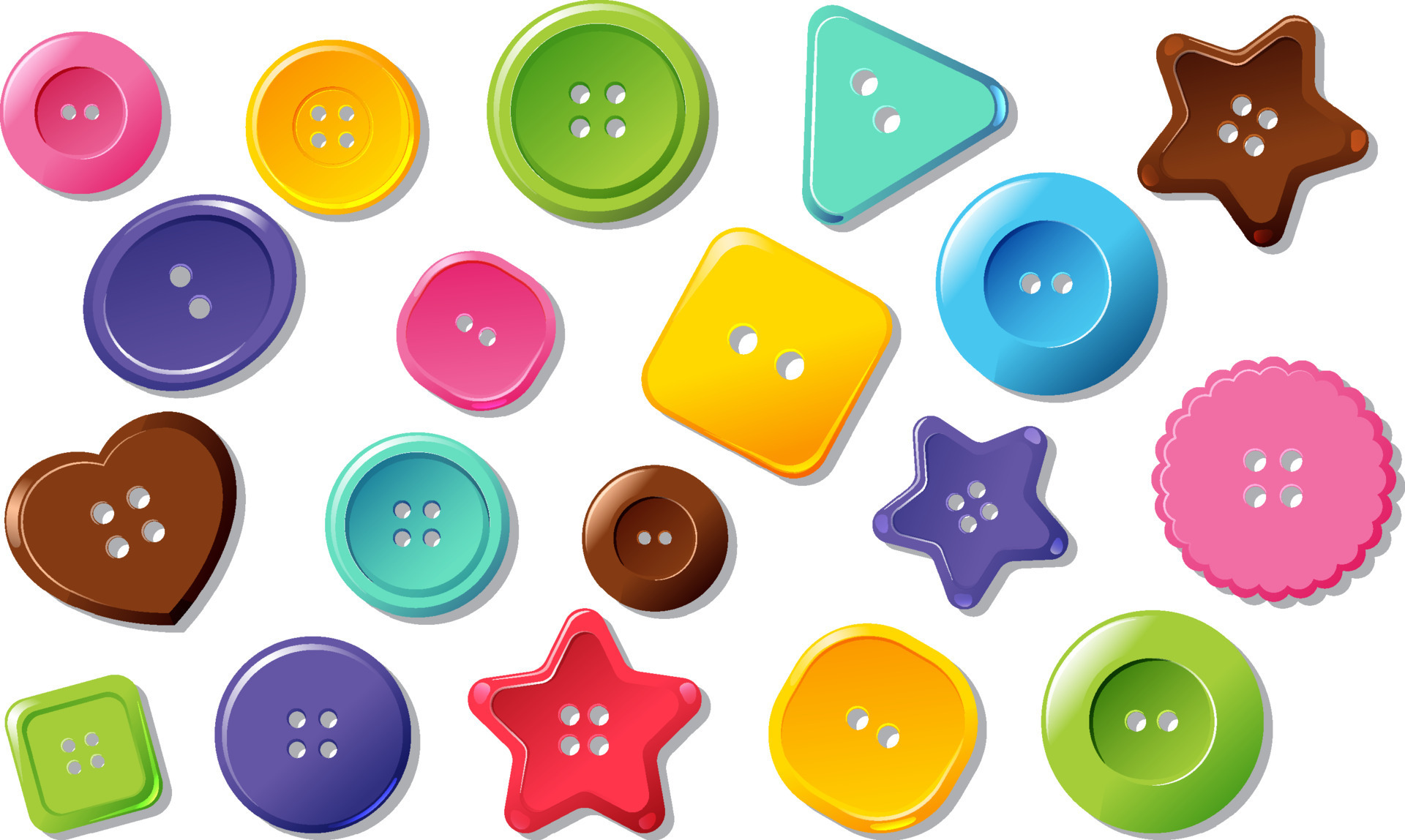 Set of button in different shapes 7206641 Vector Art at Vecteezy