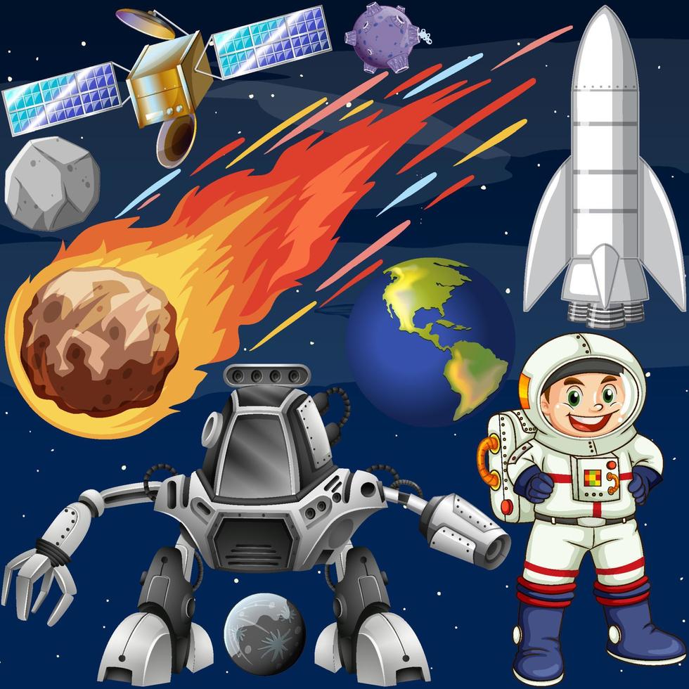 Set of space objects in space vector