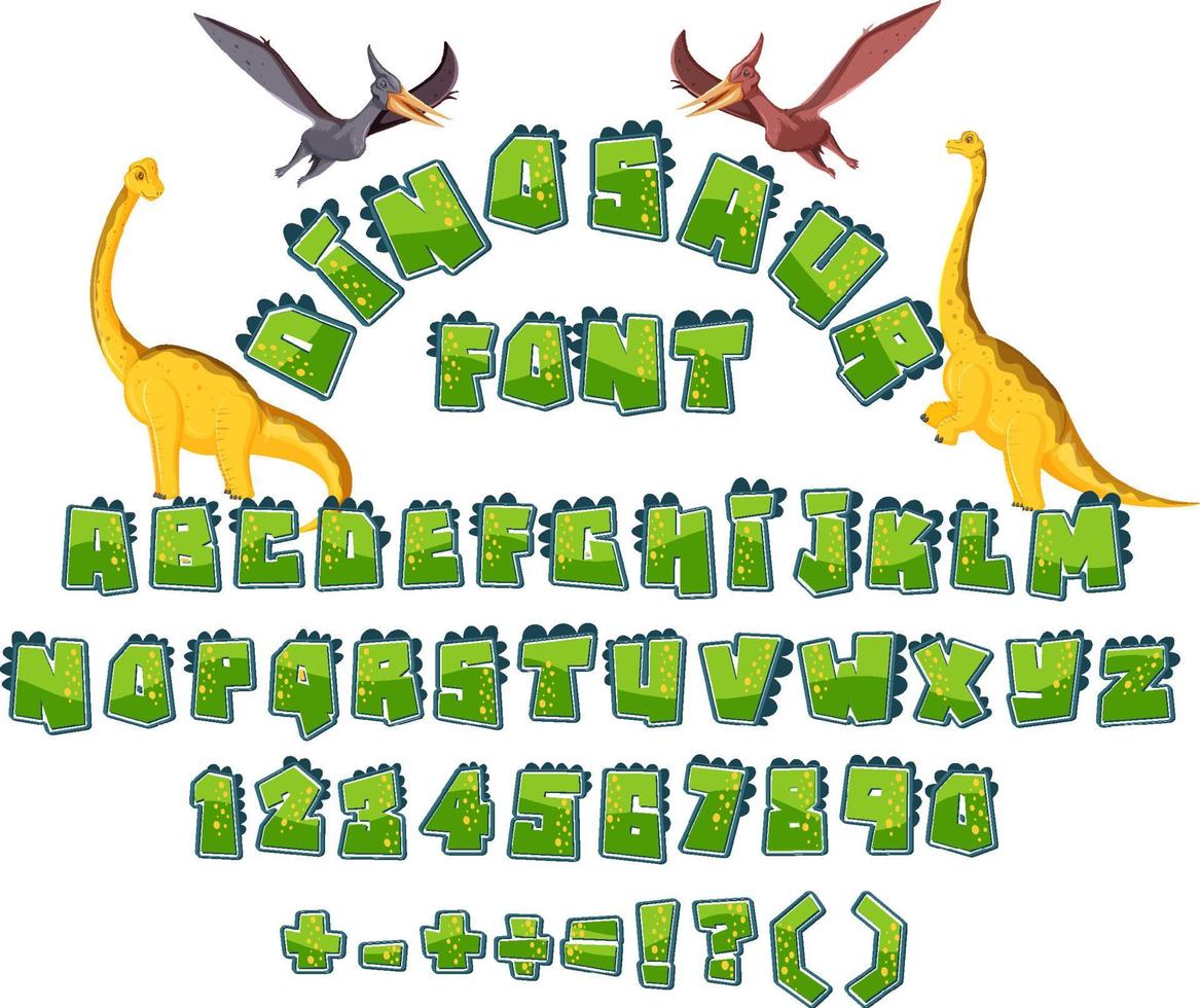 Font design for english alphabets and numbers vector