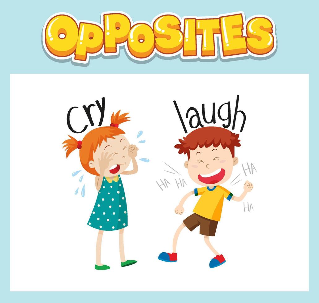 Opposite English words for kids vector