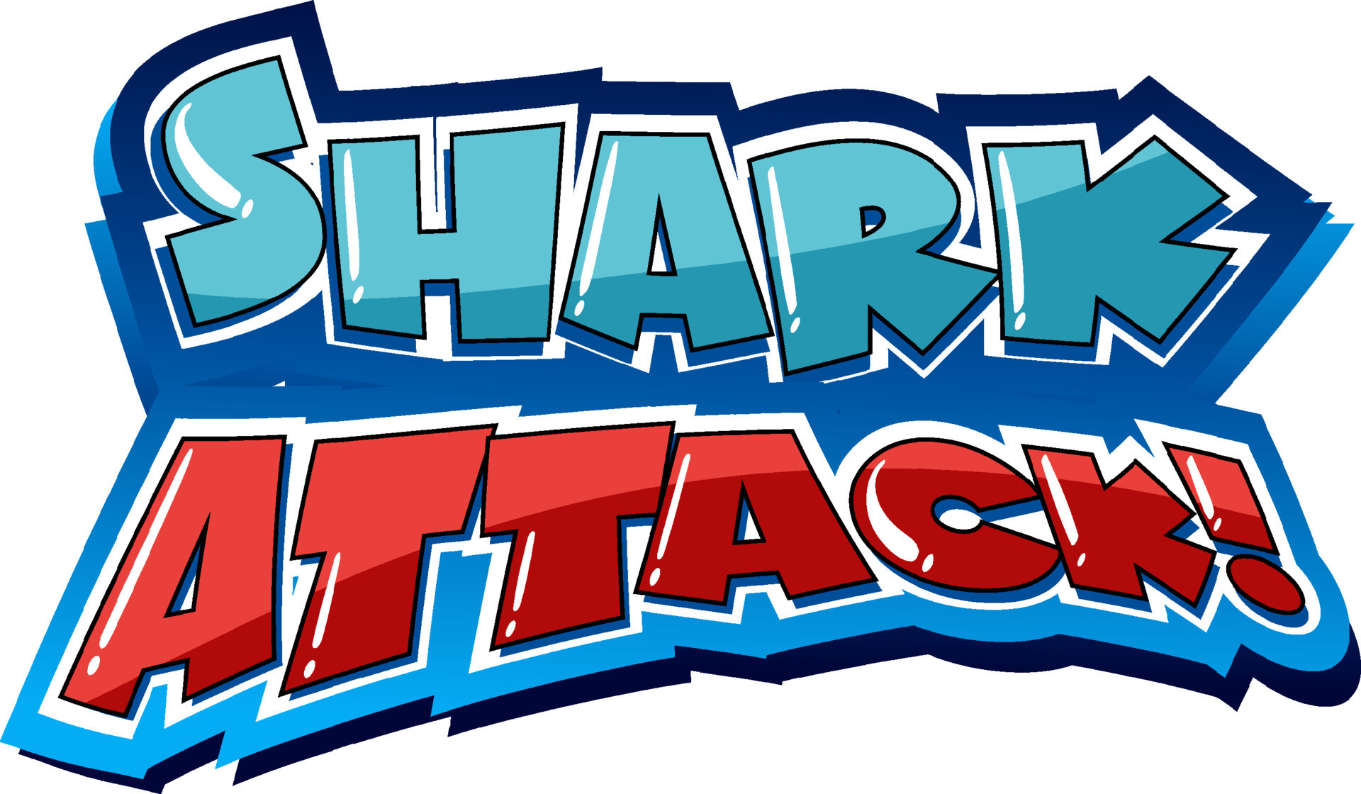 Font design for shark attack 7206998 Vector Art at Vecteezy