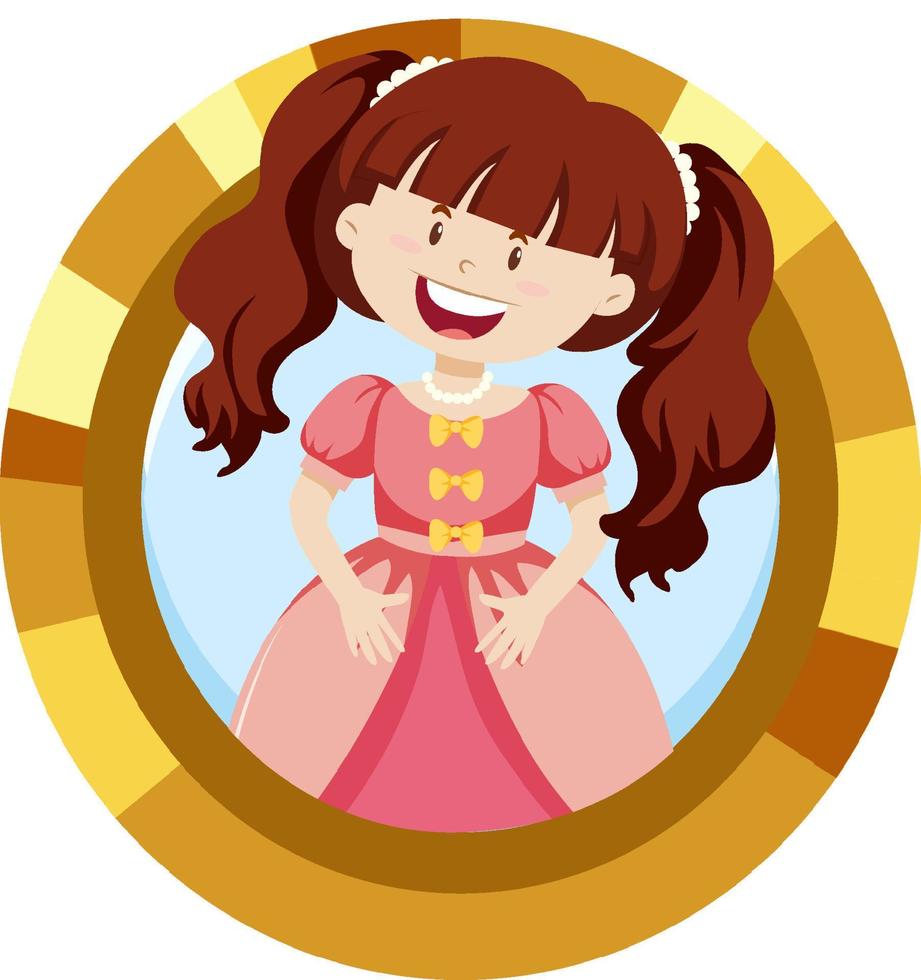Cute princess cartoon character vector