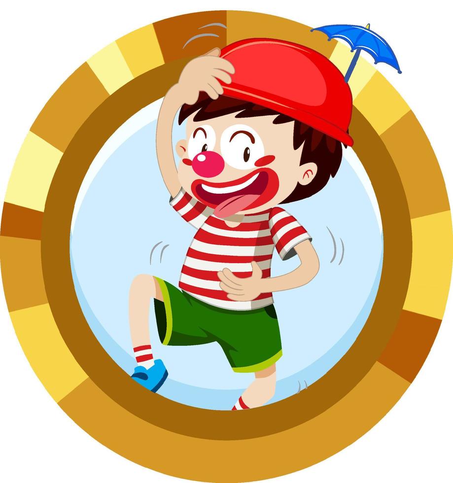 personaje de dibujos animados simple del niño payaso vector