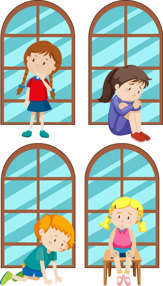 Set of different kids cartoon character vector
