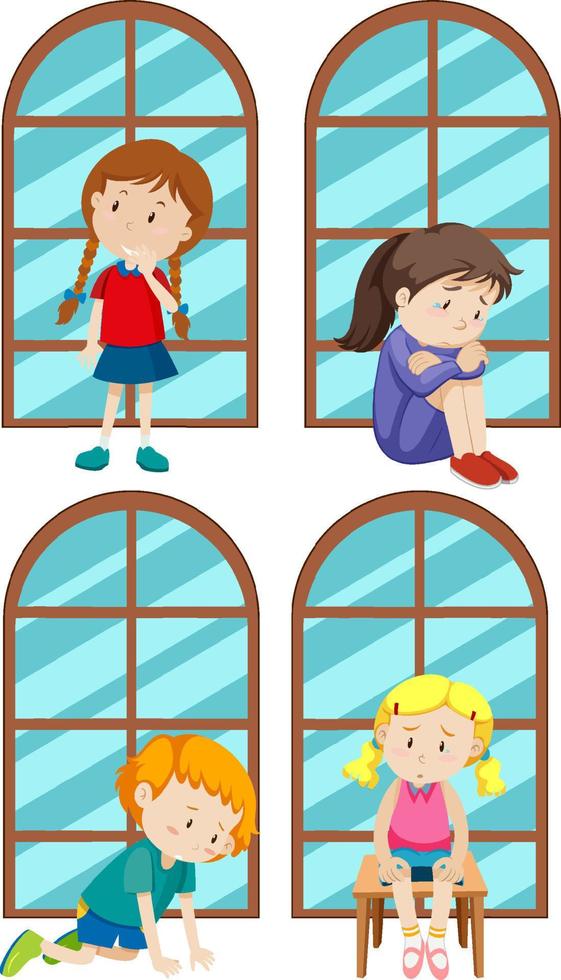 conjunto de diferentes personajes de dibujos animados para niños vector