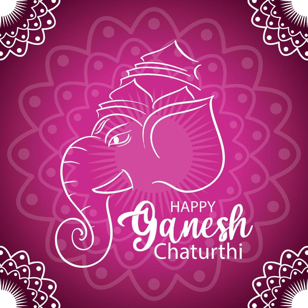 feliz ganesh chaturthi cartel vector