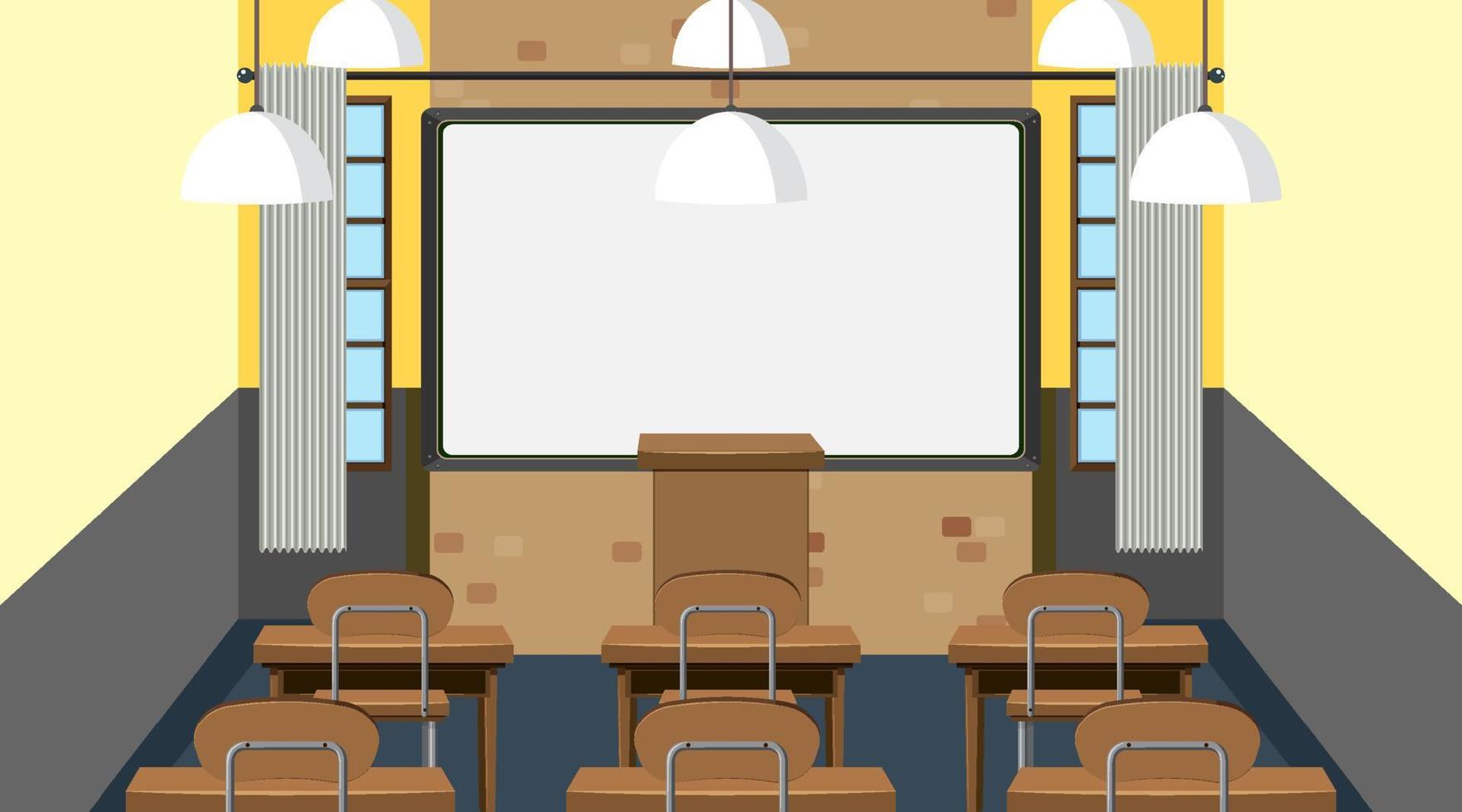 School classroom interior concept vector