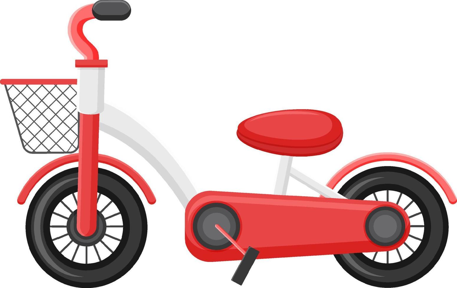 Lindo juguete de bicicleta para niños sobre fondo blanco. vector