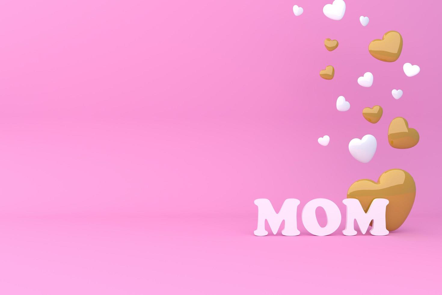 Mother's day greeting card 3d render for background.Free photo