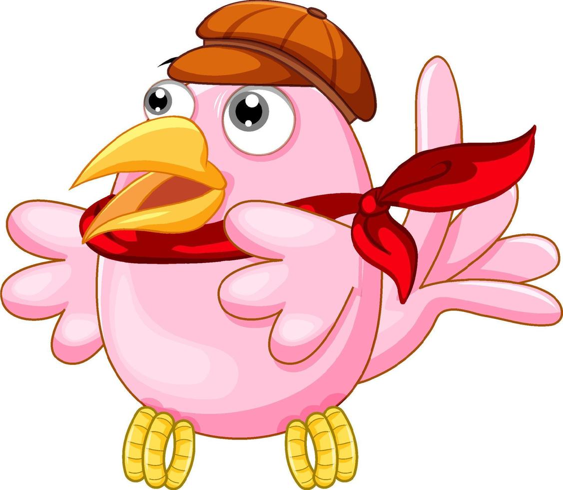 Bird with pink feathers vector