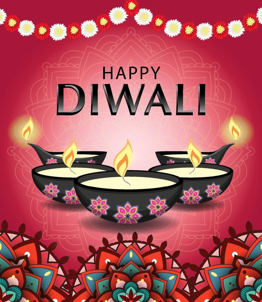 Happy Diwali Indian festival banner vector