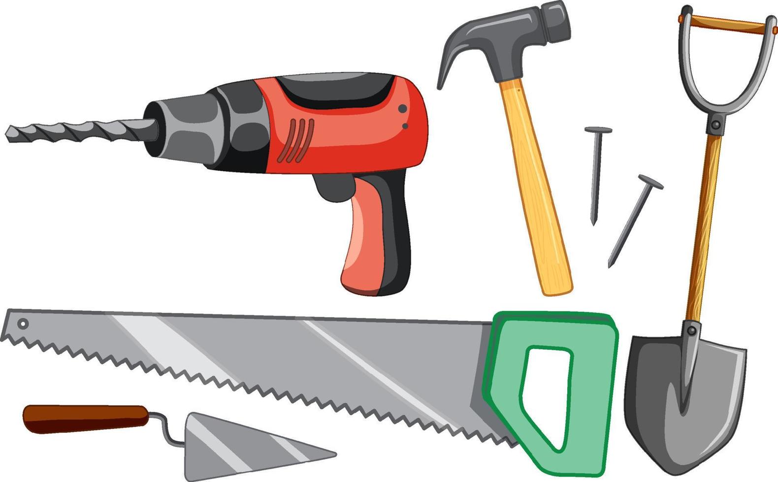 Set of construction site objects vector