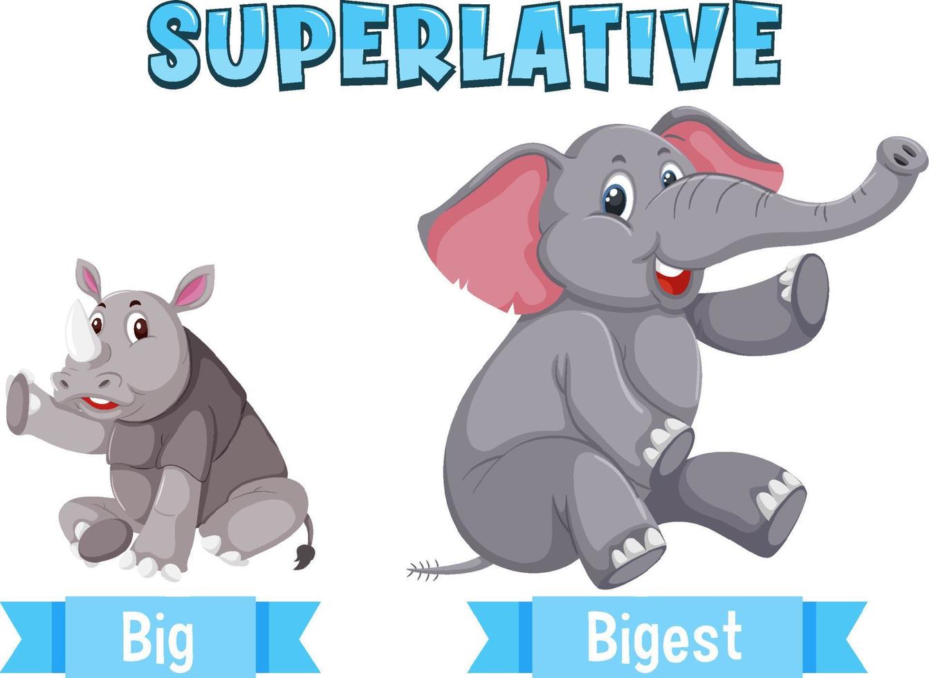 adjetivos superlativos para la palabra grande vector