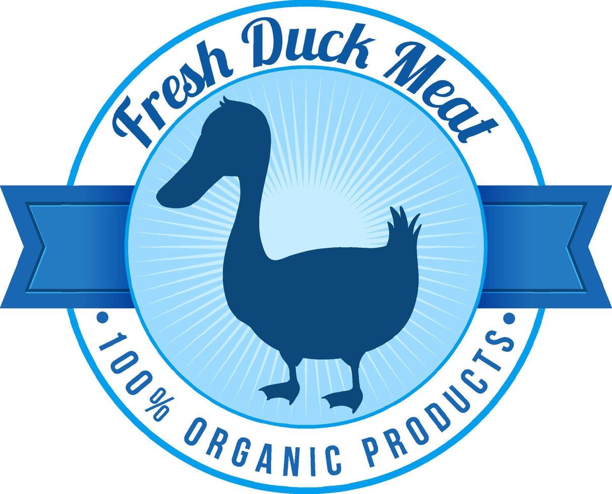 diseño de logo con carne de pato fresca vector