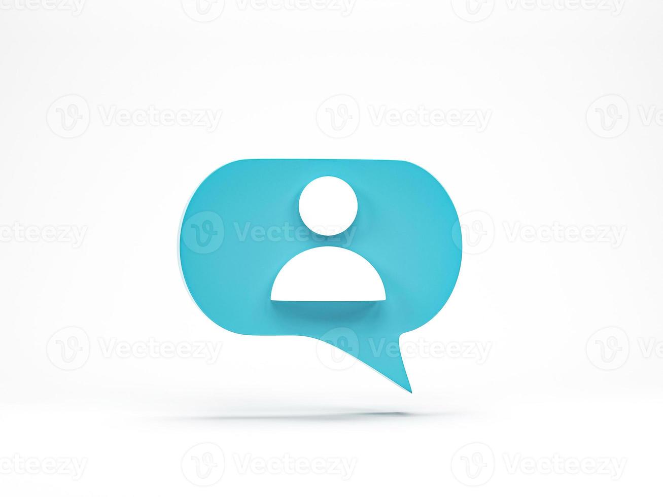 3D rendering, 3D illustration. people avatar icon in chat speech bubble isolated on white background. photo