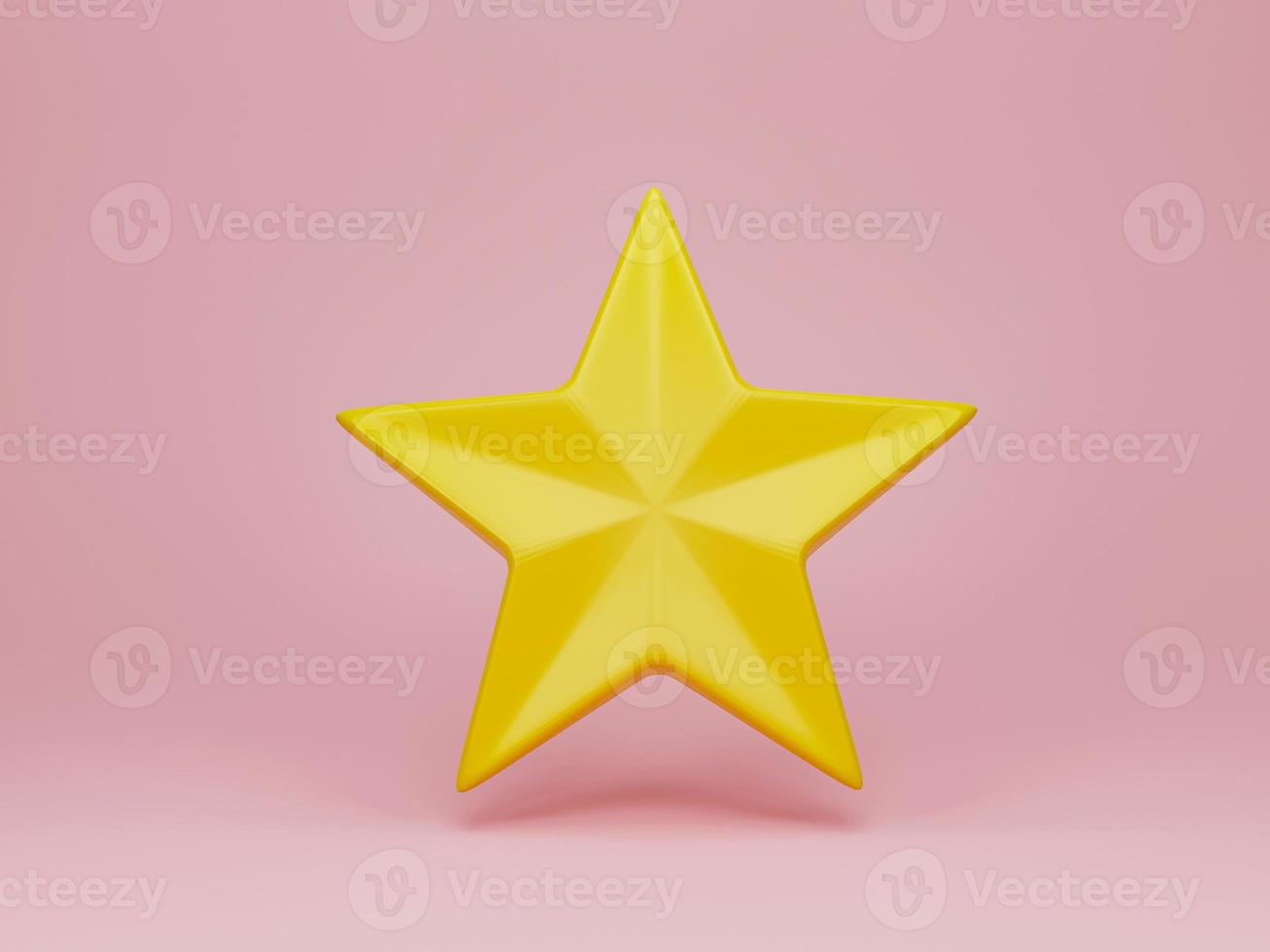 3d rendering, 3d illustration. Yellow stars on pink background. Modern minimal concept. photo