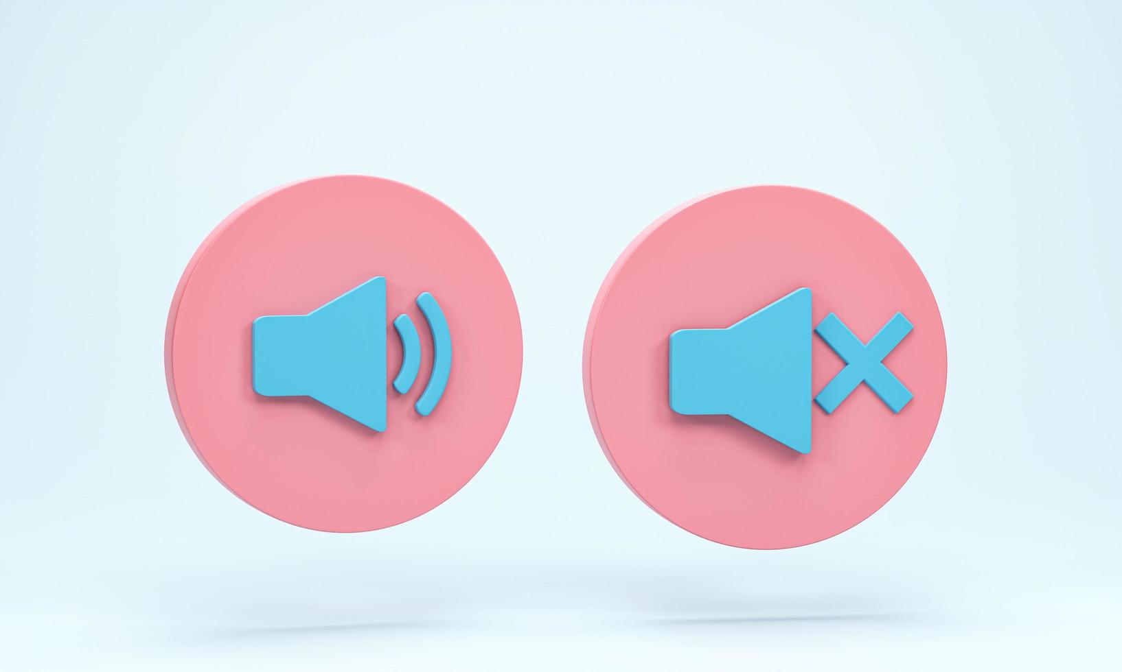 3D rendering, 3D illustration. Speaker volume icon. Design element for audio equipment, social media, website or mobile app photo