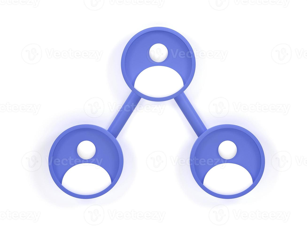 3D rendering, 3D illustration. Business communications, corporation icon. Simple people network icon photo