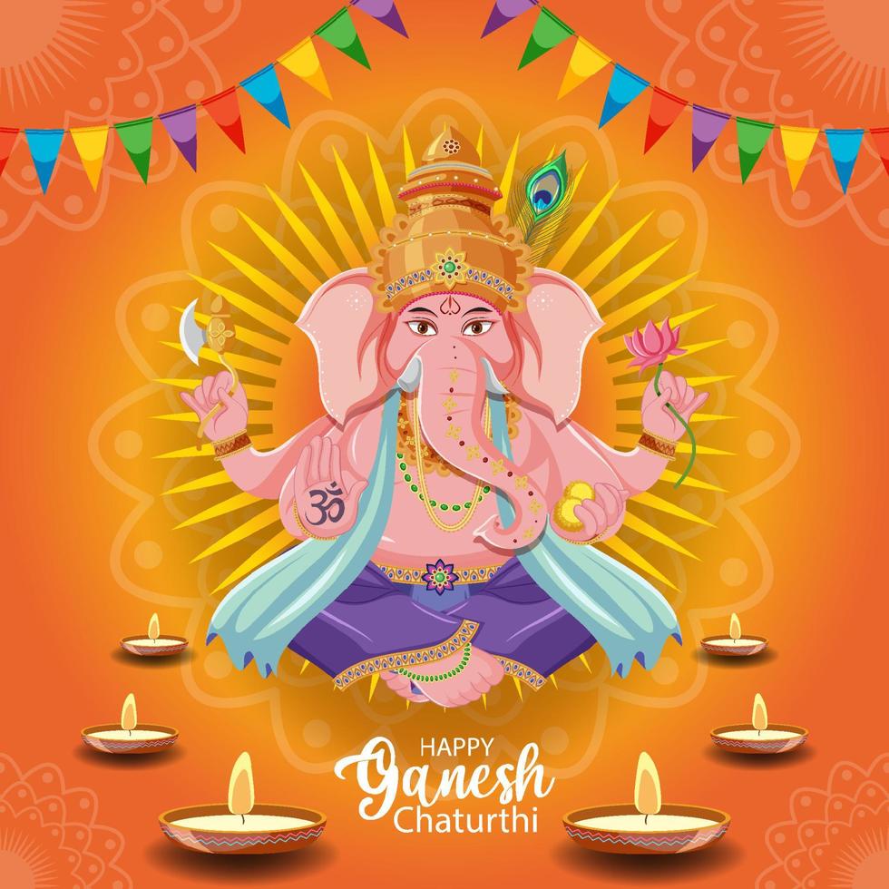 Happy Ganesh Chaturthi Poster vector