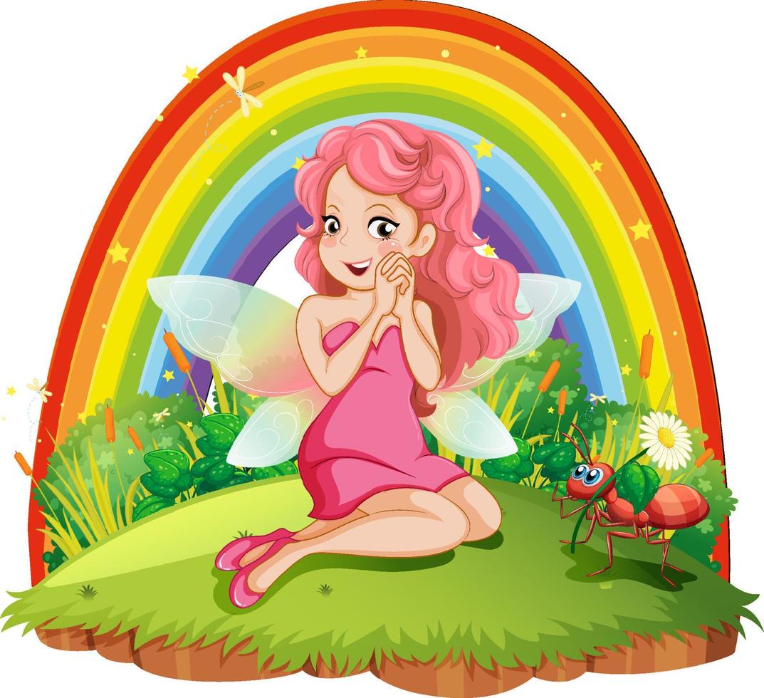 Fantastic fairy girl cartoon character vector