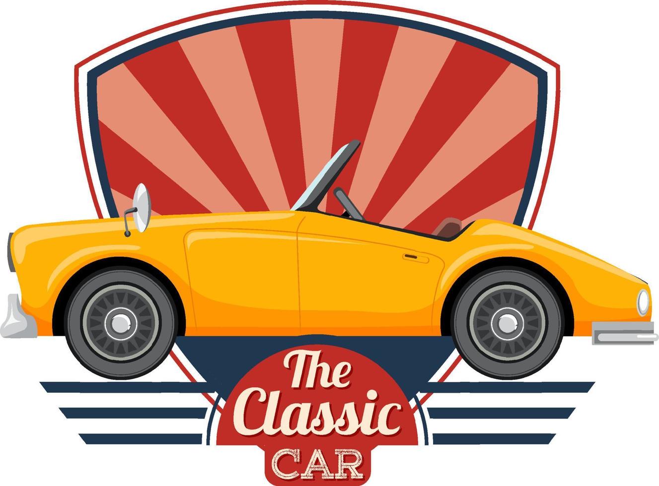 Classic car concept with old car side view vector