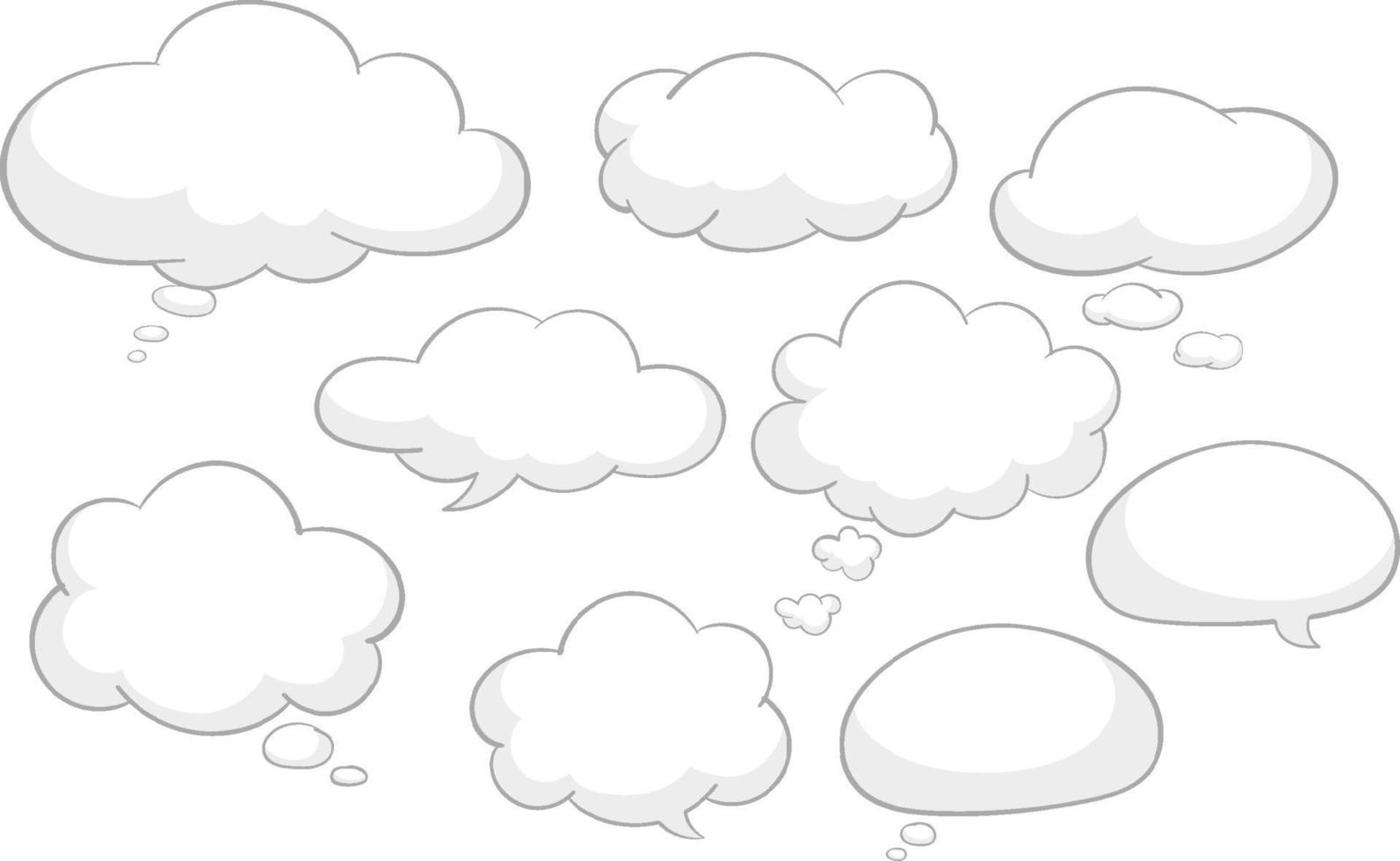 Speech bubble templates on white background vector