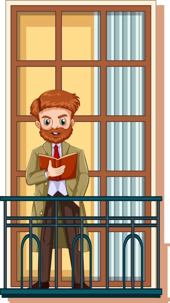 Business man standing on the balcony vector