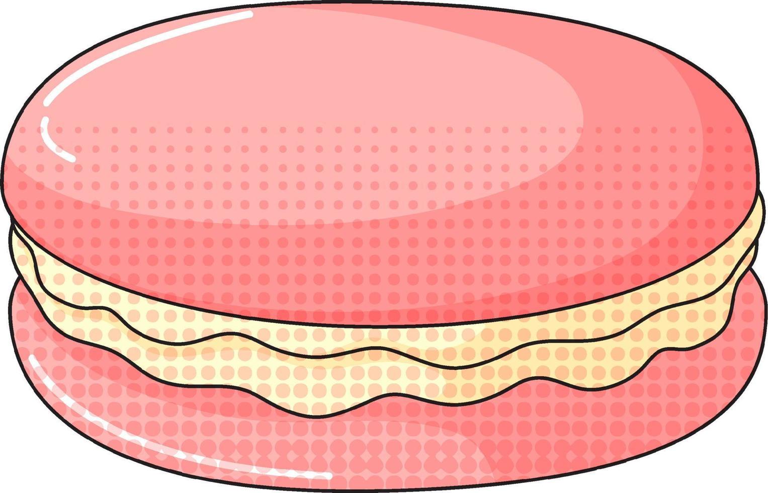 Pink macaron with cream vector