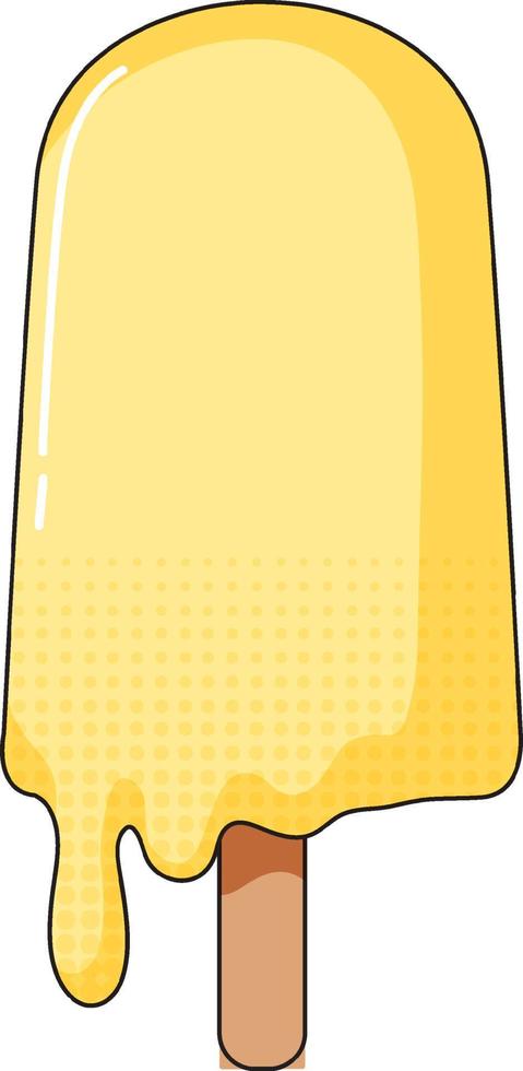 Yellow popsicle on stick vector