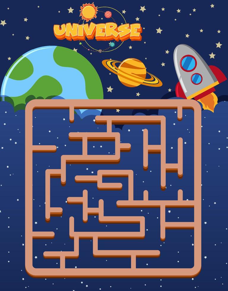 Game template with space theme background vector