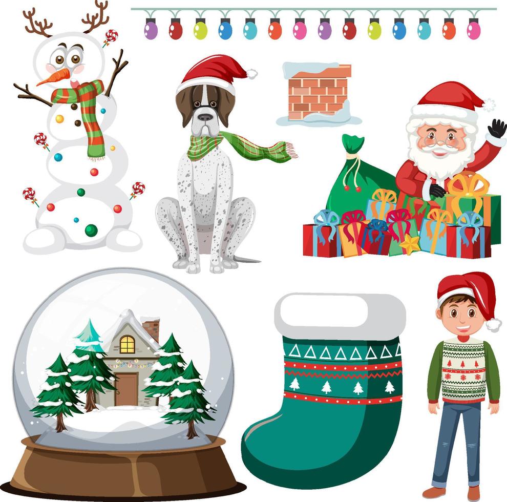 Christmas holidays with many ornaments vector