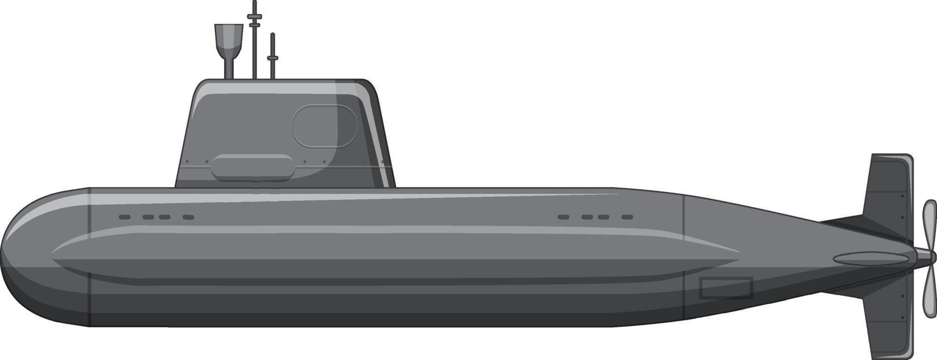 A military submarine on white background vector