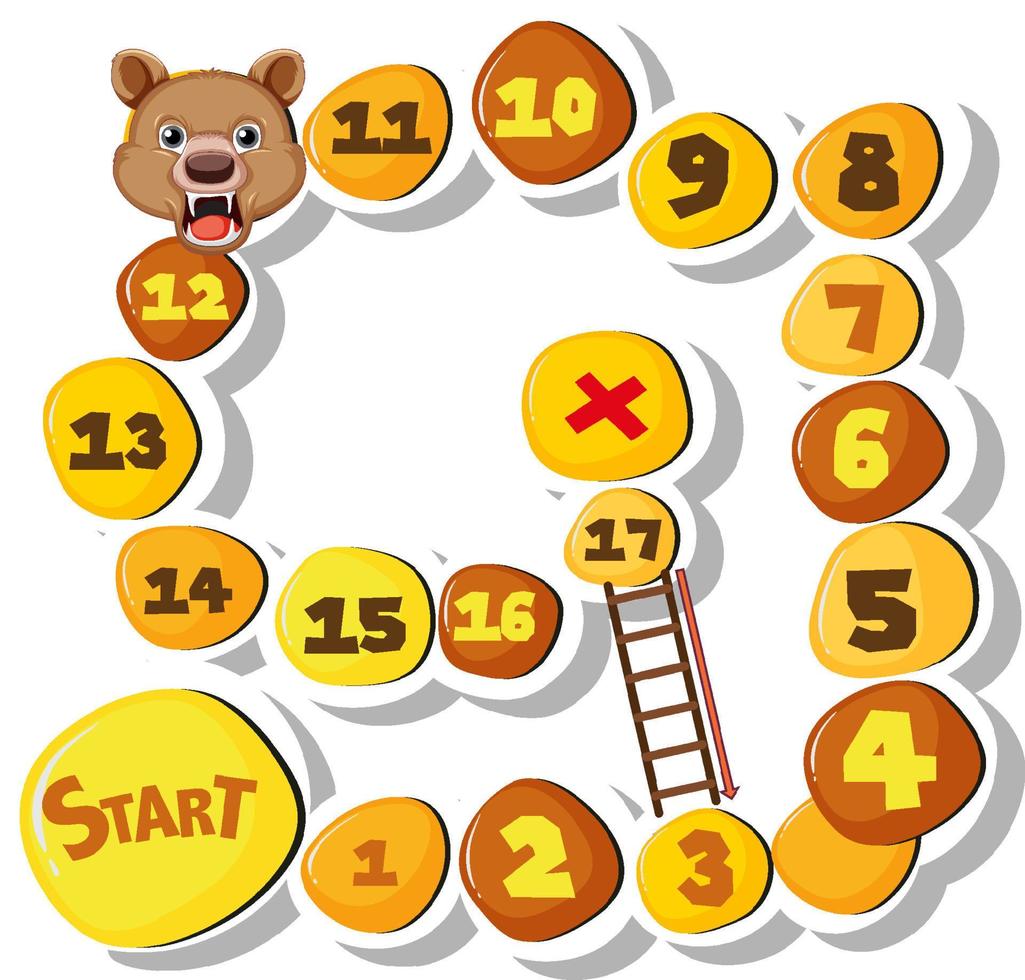 Game design with bear and numbers vector