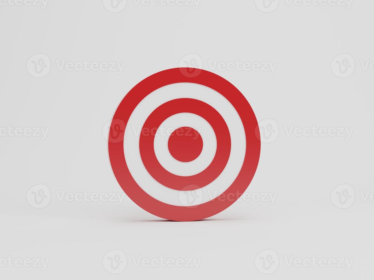 3d render, 3d illustration. Darts target or goal of success. Business target achievement, minimal concept. photo