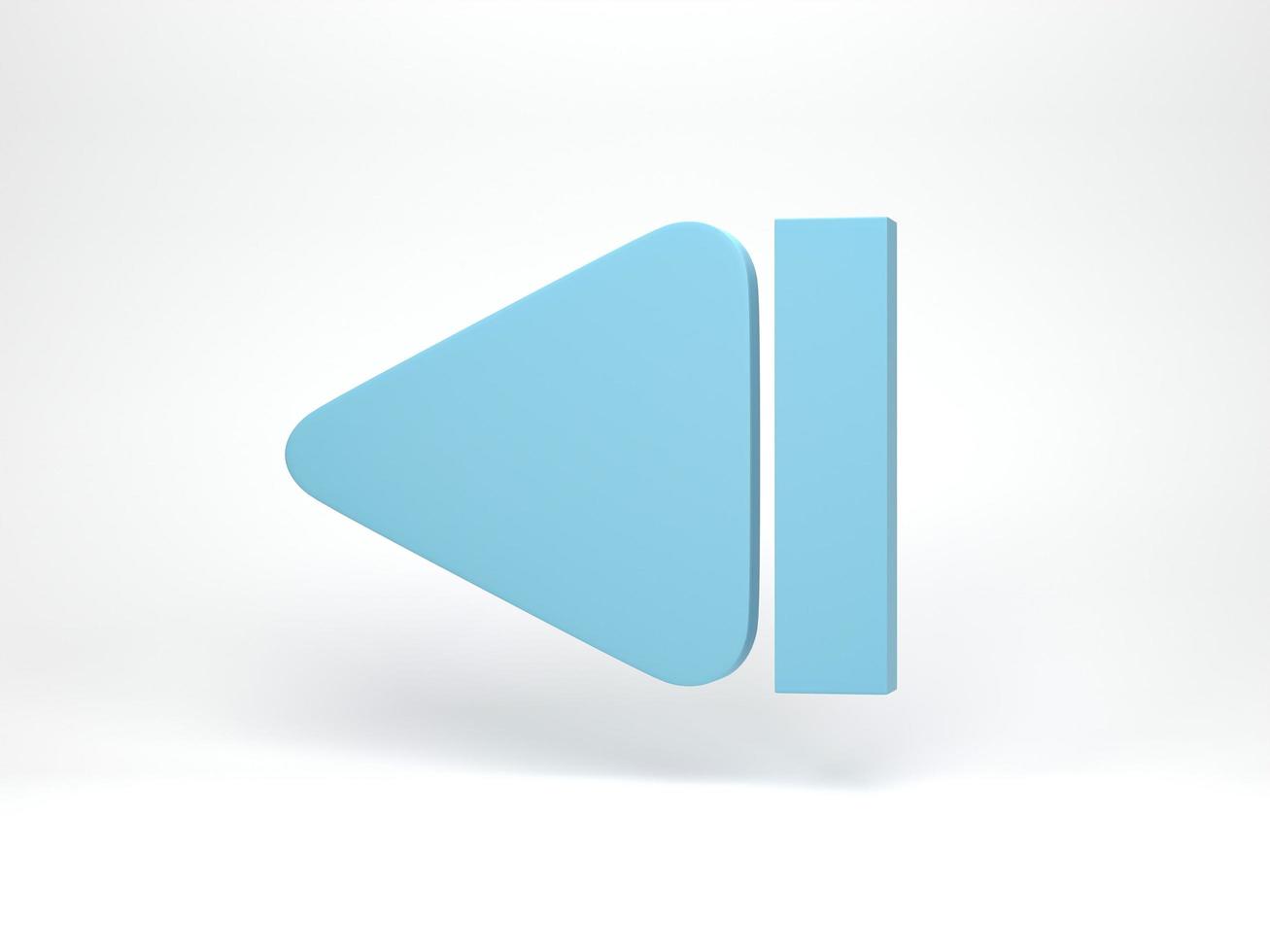 3D rendering, 3D illustration. Skip or next icon on white background. Music play or pause button. photo