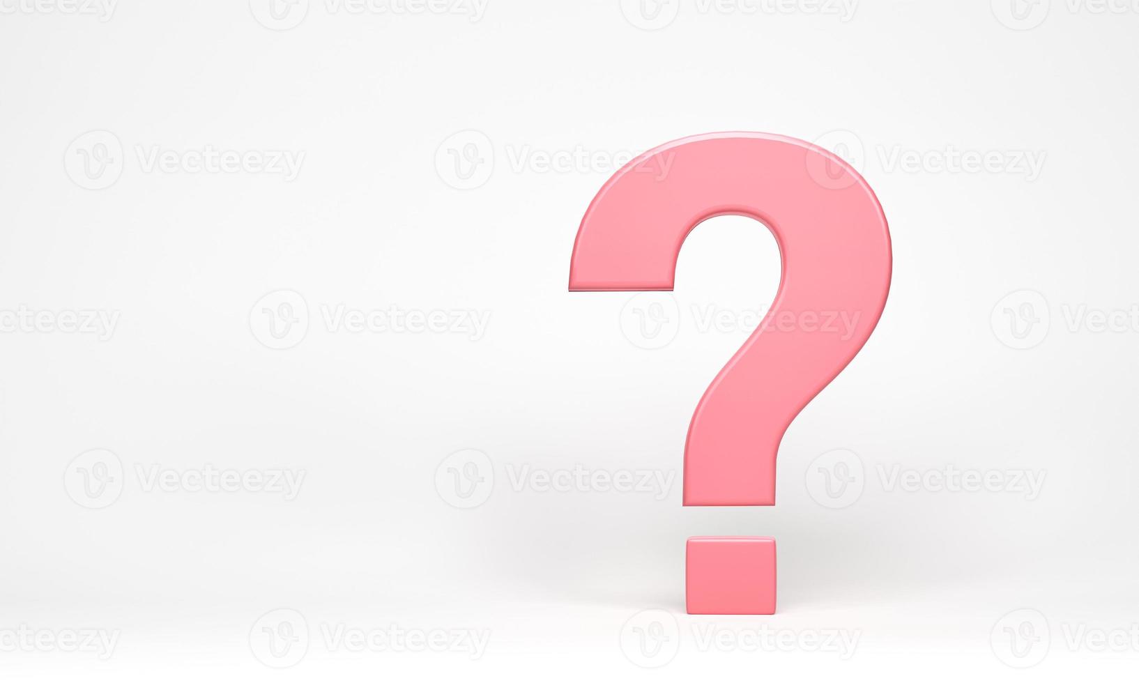 3D Rendering, 3d illustration. Pink question marks icon on white background. FAQ and QA concept. photo