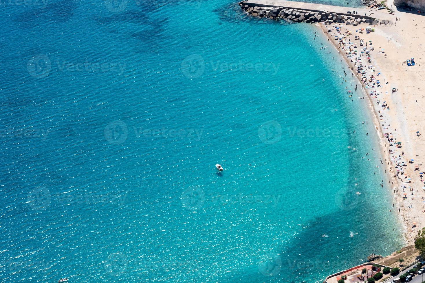 spiaggi di vergine maria, vista dall'alto del monte pellegrino. palermo.italia foto