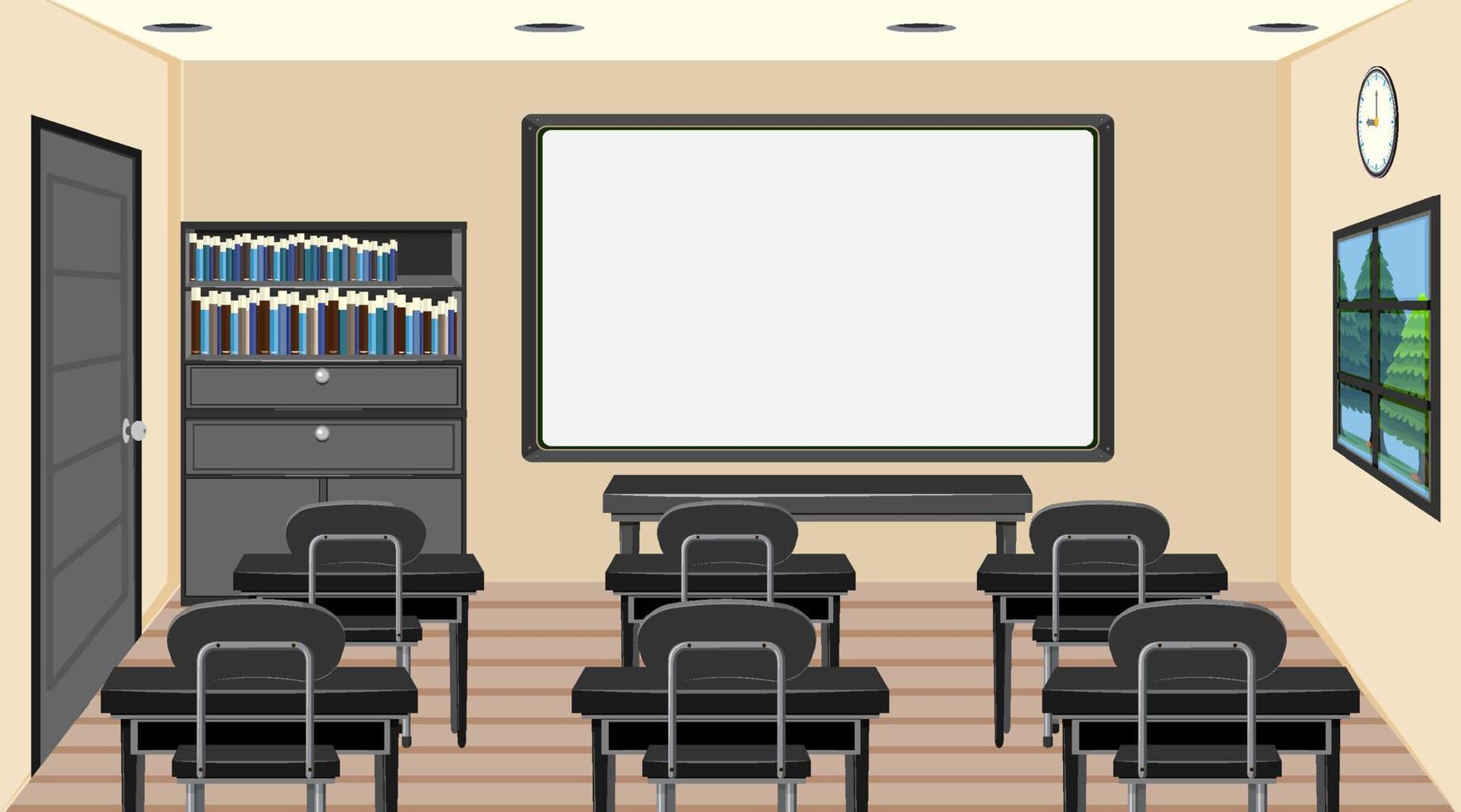 School classroom interior concept vector