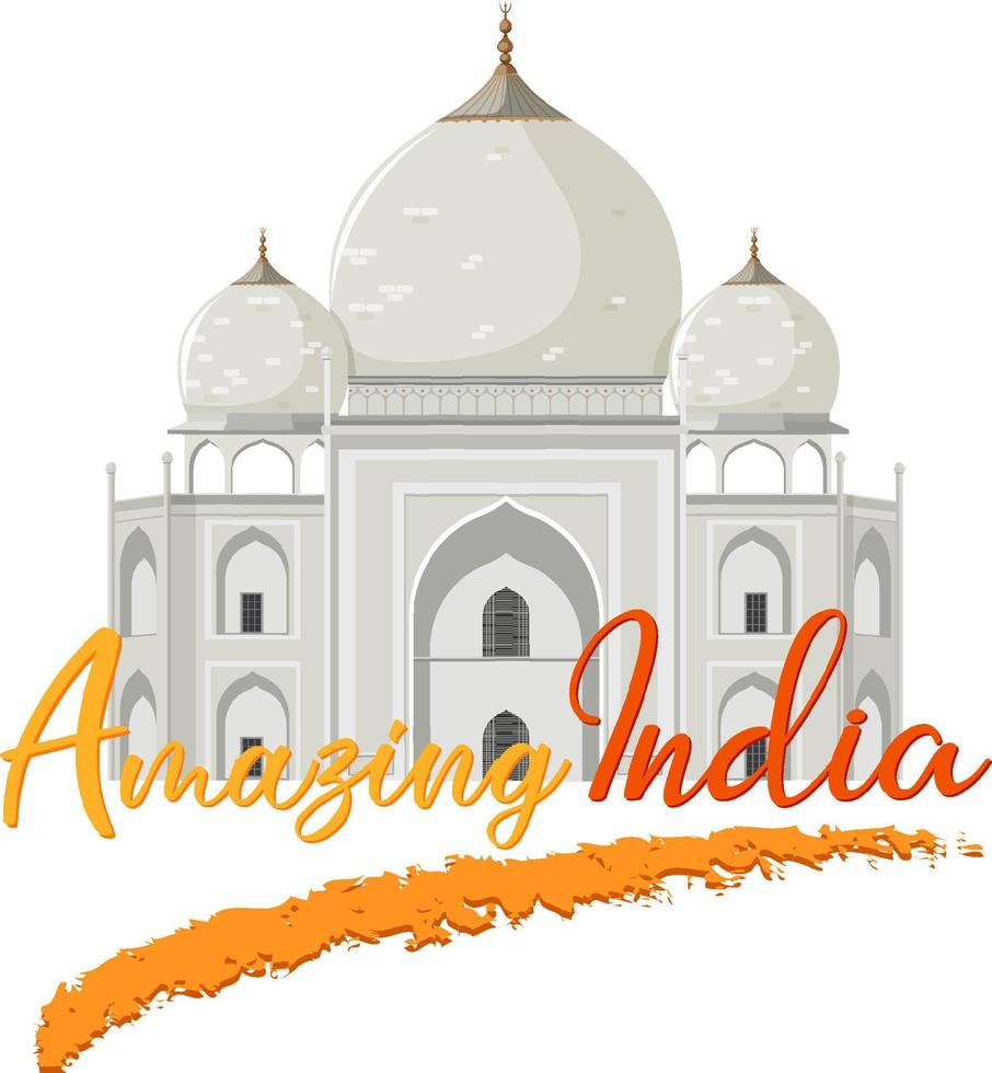 increíbles letras indias con taj mahal 7208261 Vector en Vecteezy