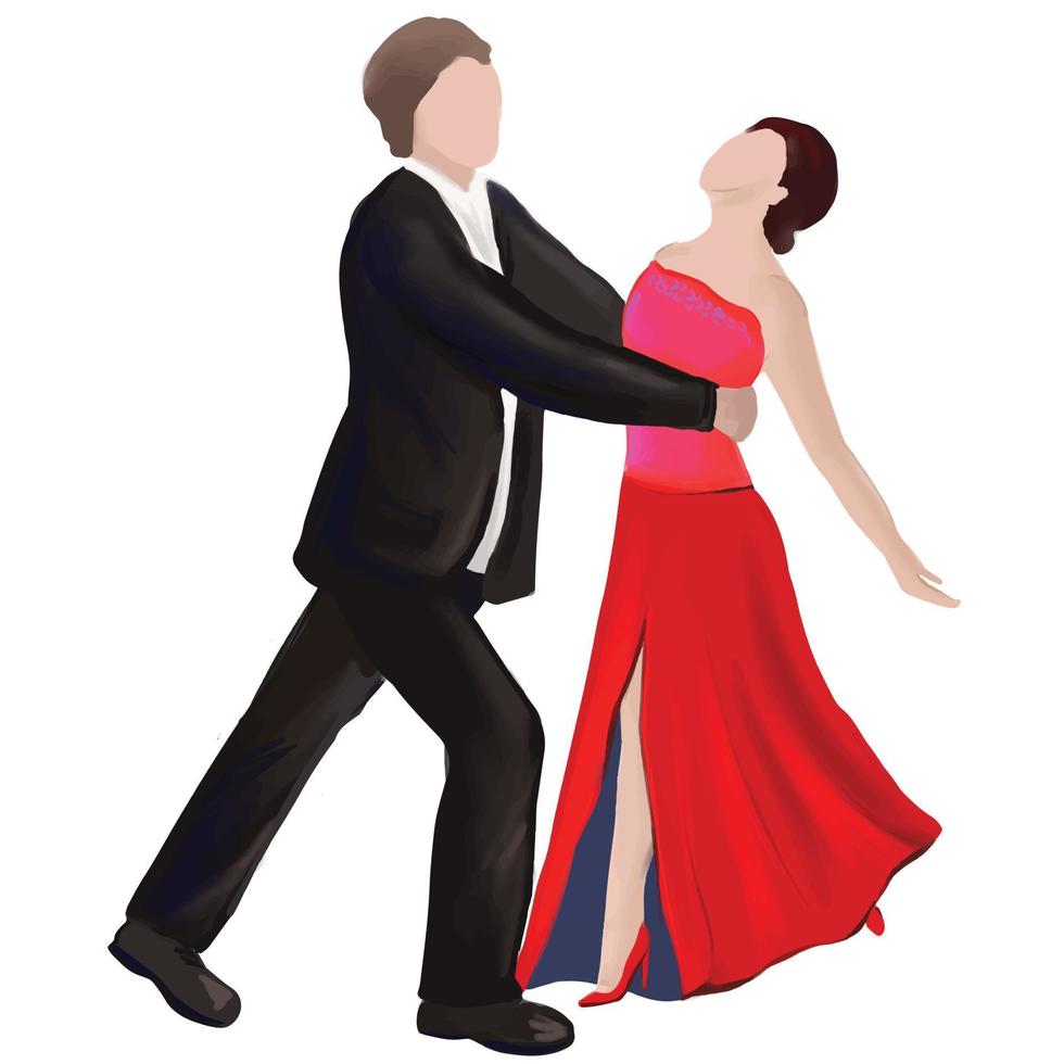 dos personas bailando bailes de salón, escupir dos, vector