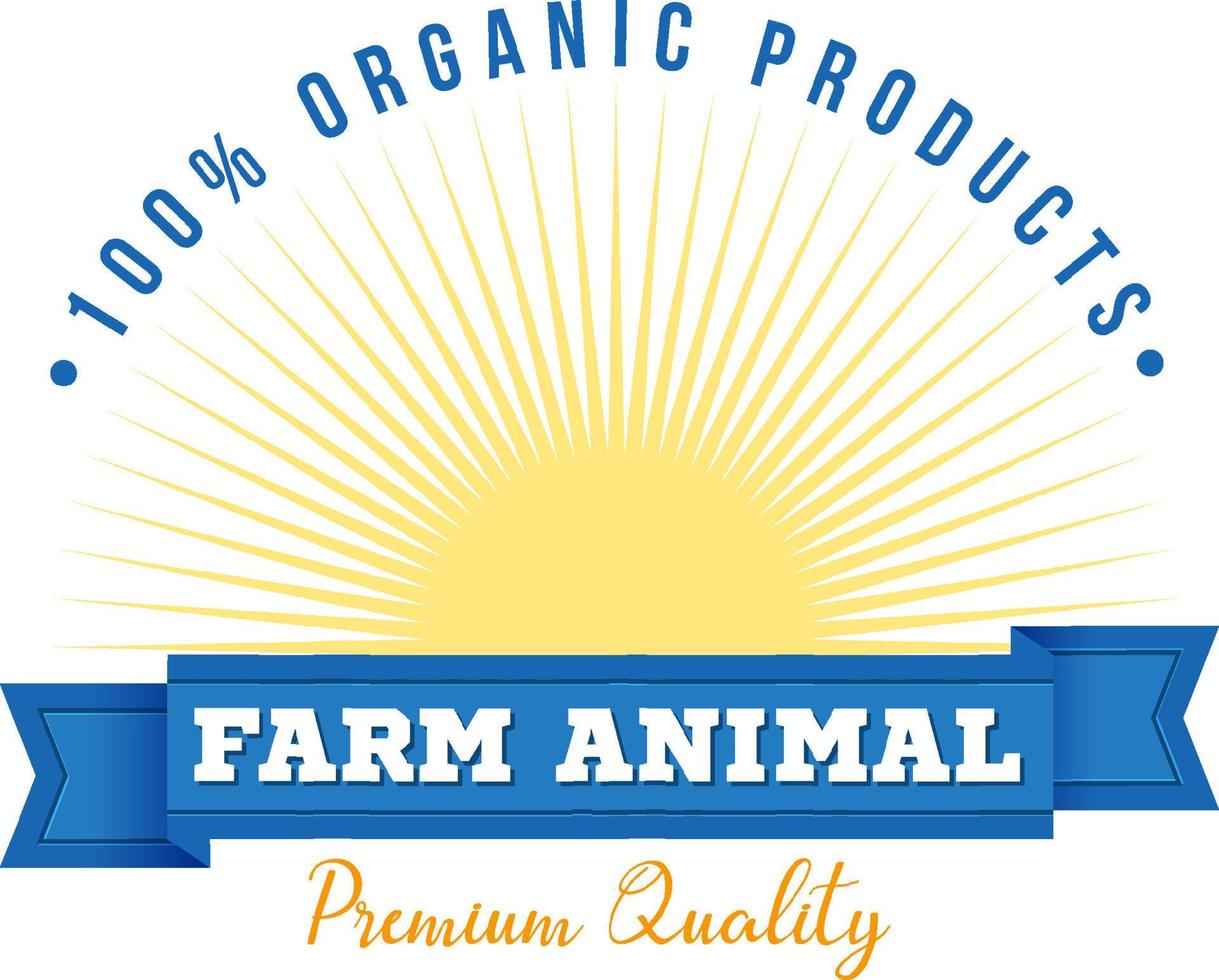 Logo design with words farm animal vector