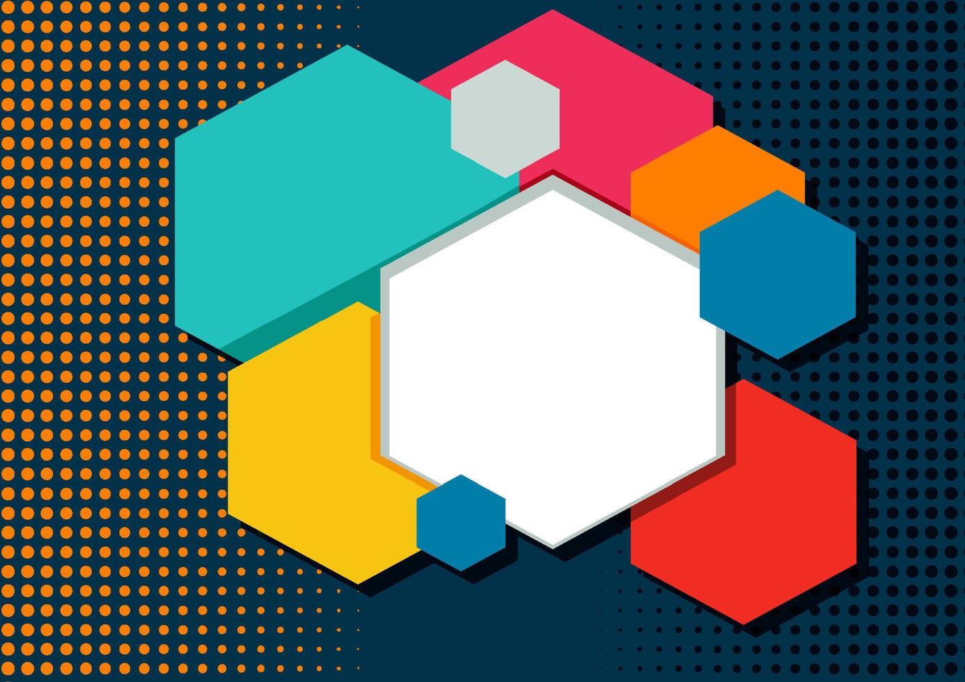 Abstract hexagon background design template vector