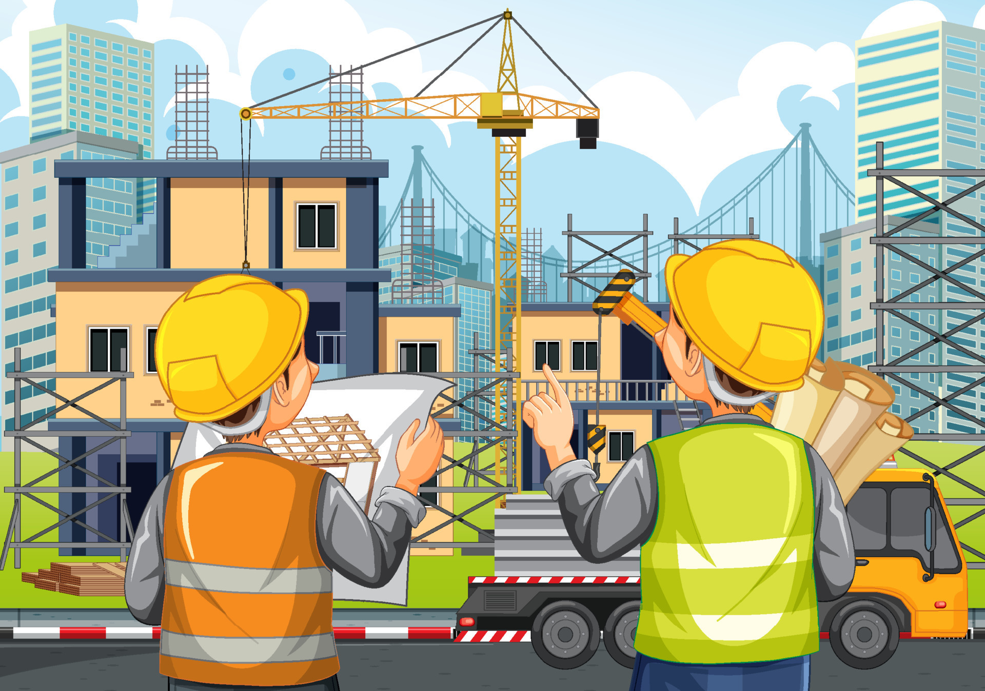 Building construction site background 7208610 Vector Art at Vecteezy