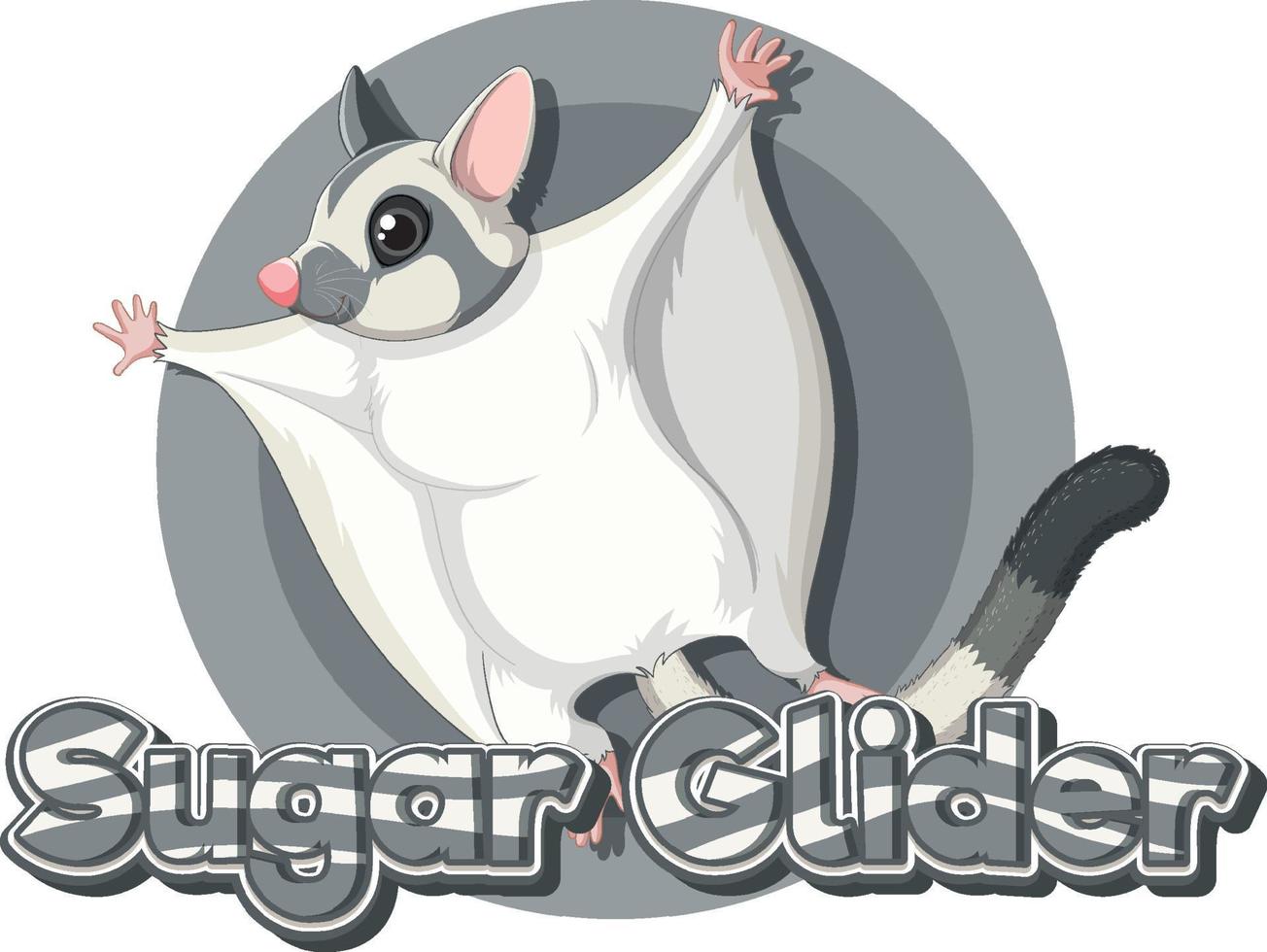 Font design for sugar glider in gray vector