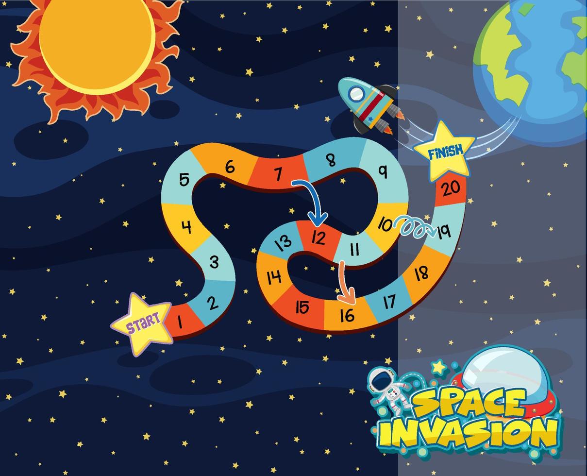 Game template with space theme background vector