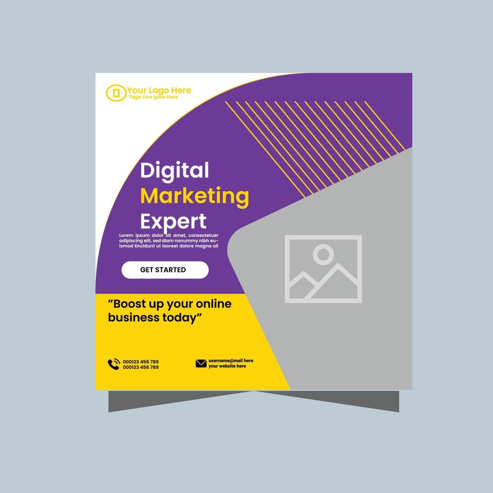 Digital marketing  social media post template vector