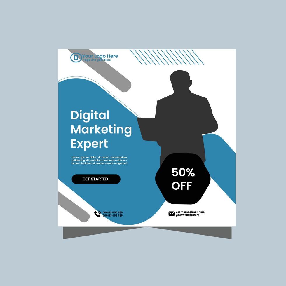 Digital marketing  social media post template vector