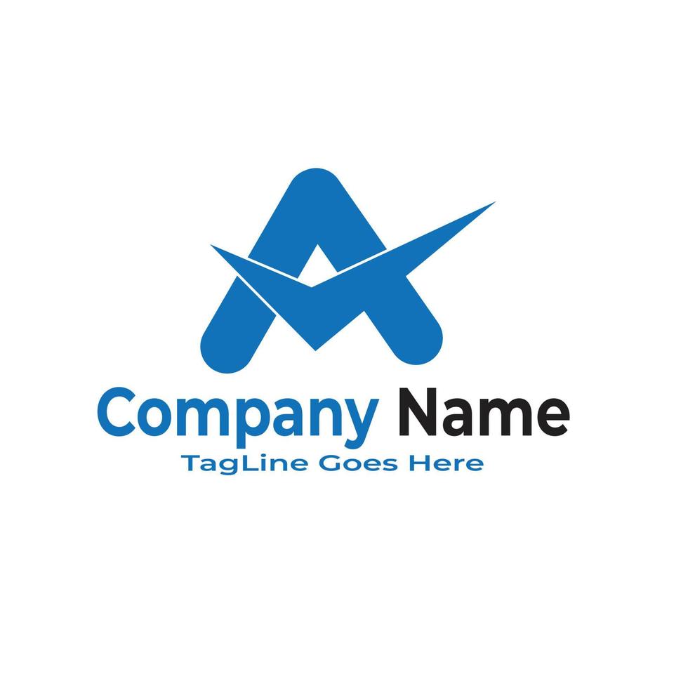 A letter logo design template vector